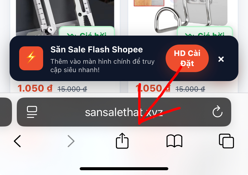 Bước 1: Nhấn Chia sẻ